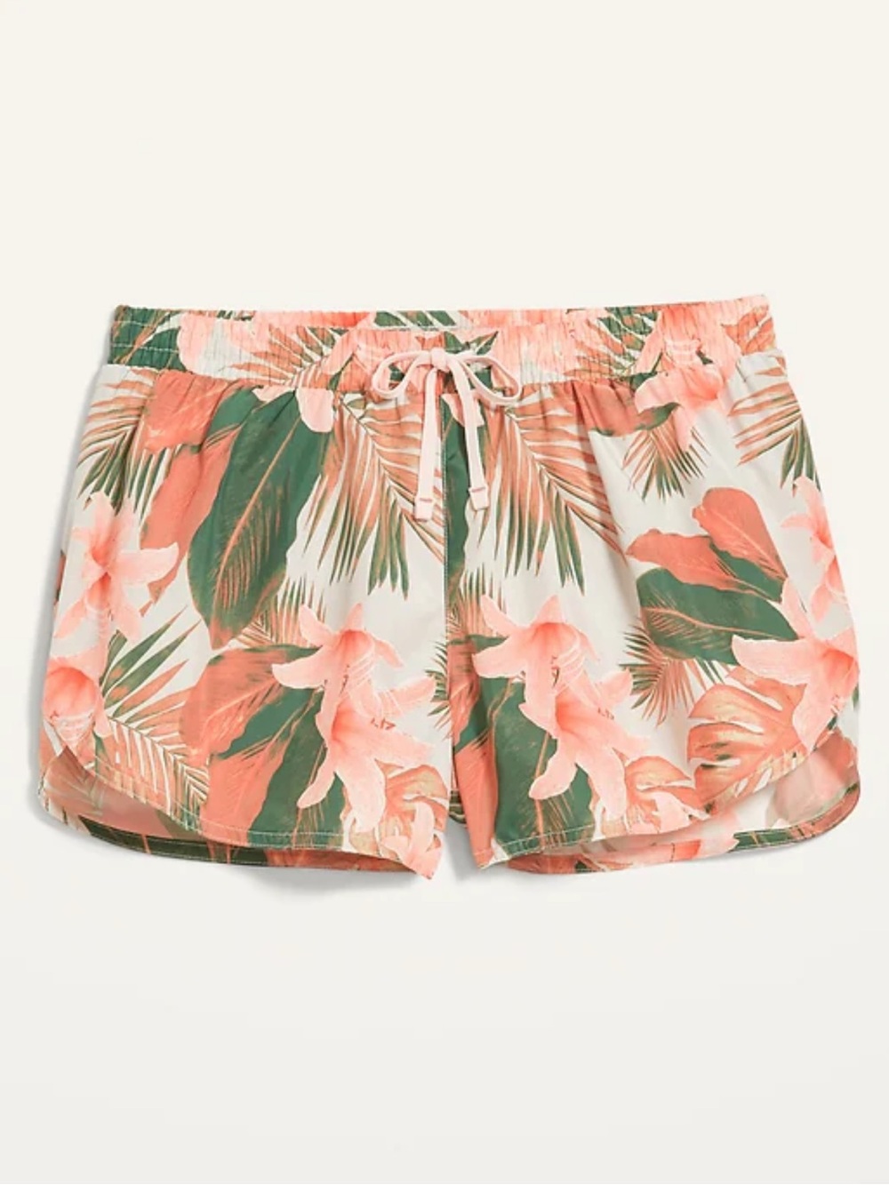 WOMEN'S RUN SHORTS DOLPHIN HEM OLD NAVY TROPICAL PRINT